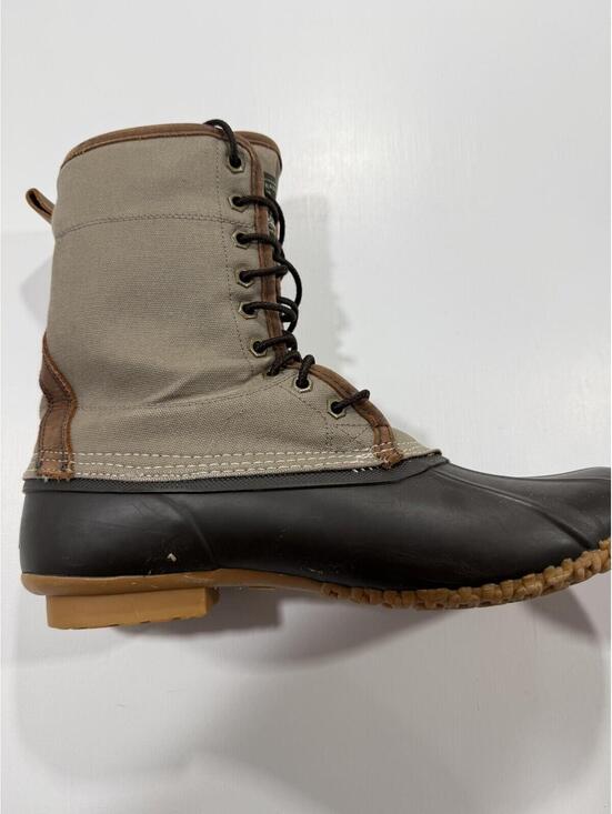 Bass Duck Boots Mens 12M Waterproof Brown Tan Canvas Rubber Lace Up Winter Boots main image 7